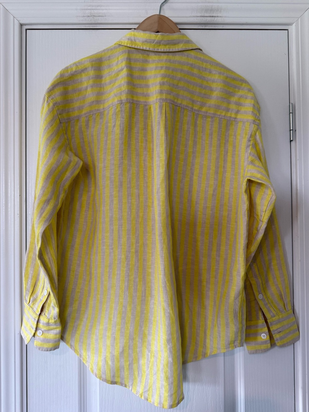Faherty Laguna Linen Relaxed Shirt - Golden Kiwi Lucy Stripe - Picture 11 of 13